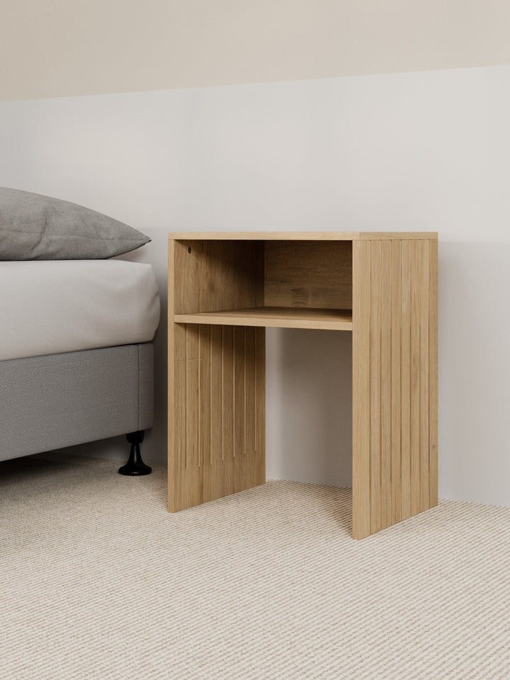 Sia Natural Fluted Bedside Table