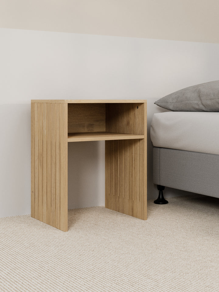 Sia Natural Fluted Bedside Table