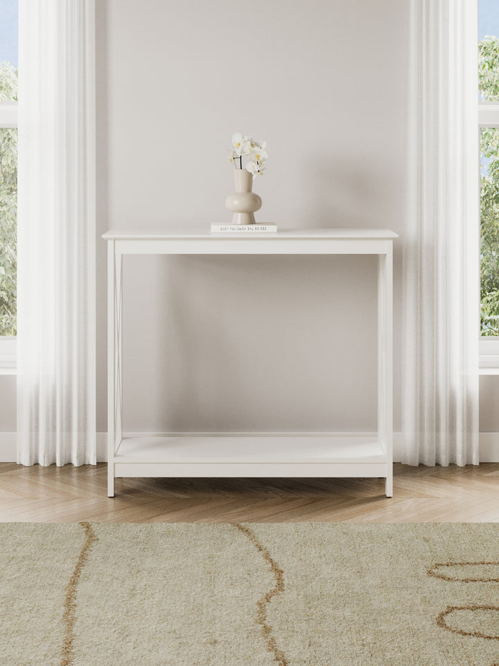 Cleo Classic White Side Entry Table