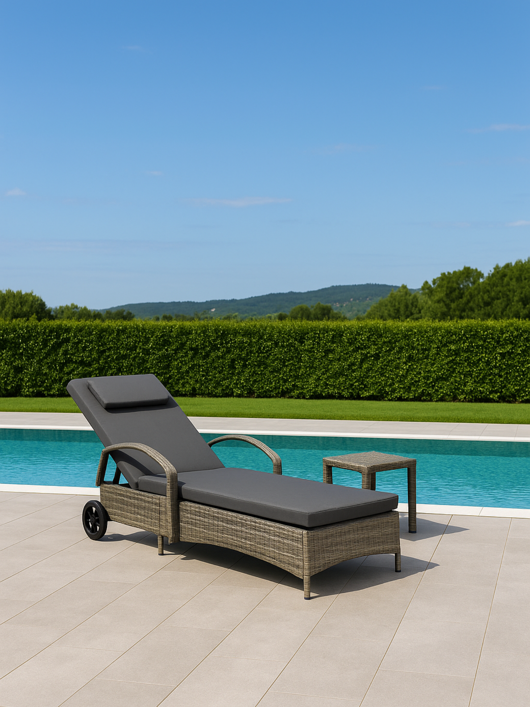 Byron Bay Grey Outdoor Sun Lounge