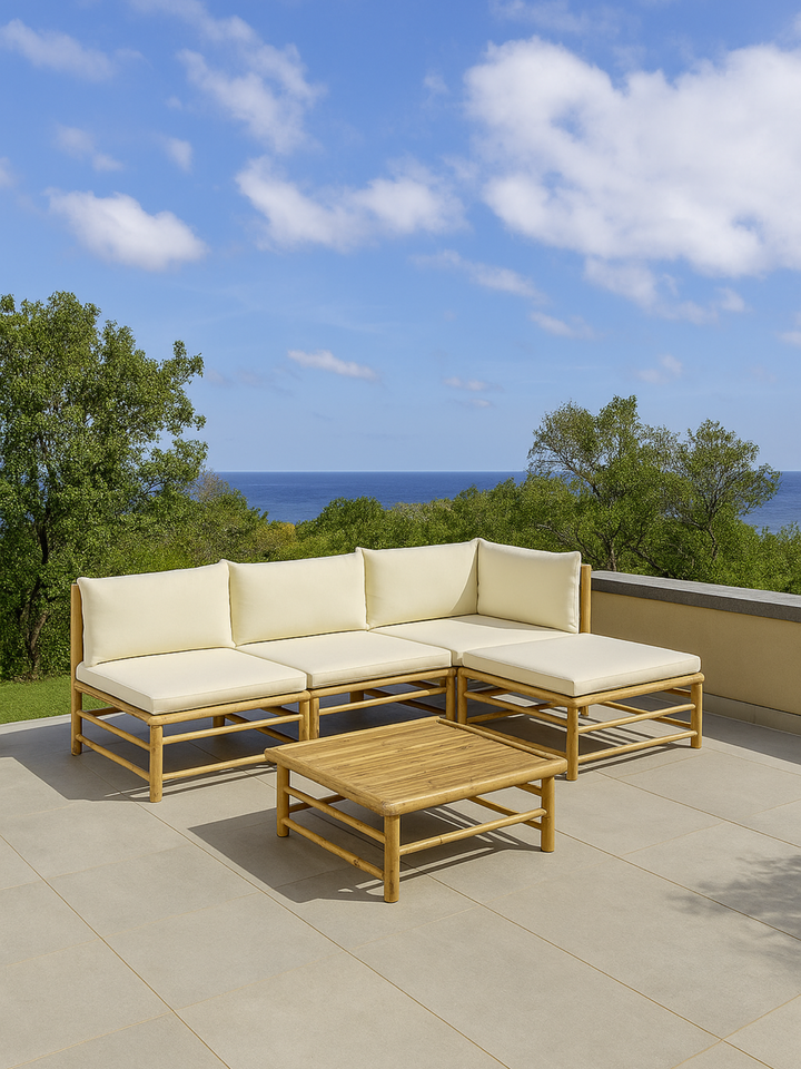 Donna Cosy Natural Bamboo Outdoor Lounge Set