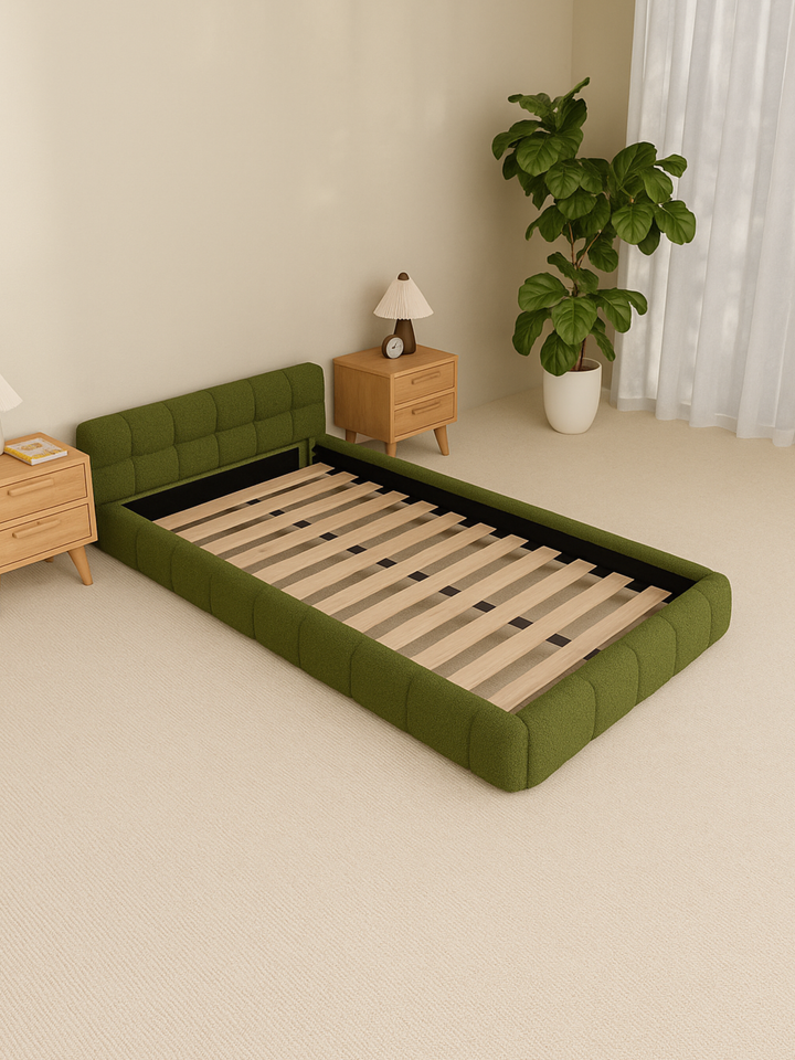 Byron Forest Green Cloud Boucle Bed Frame