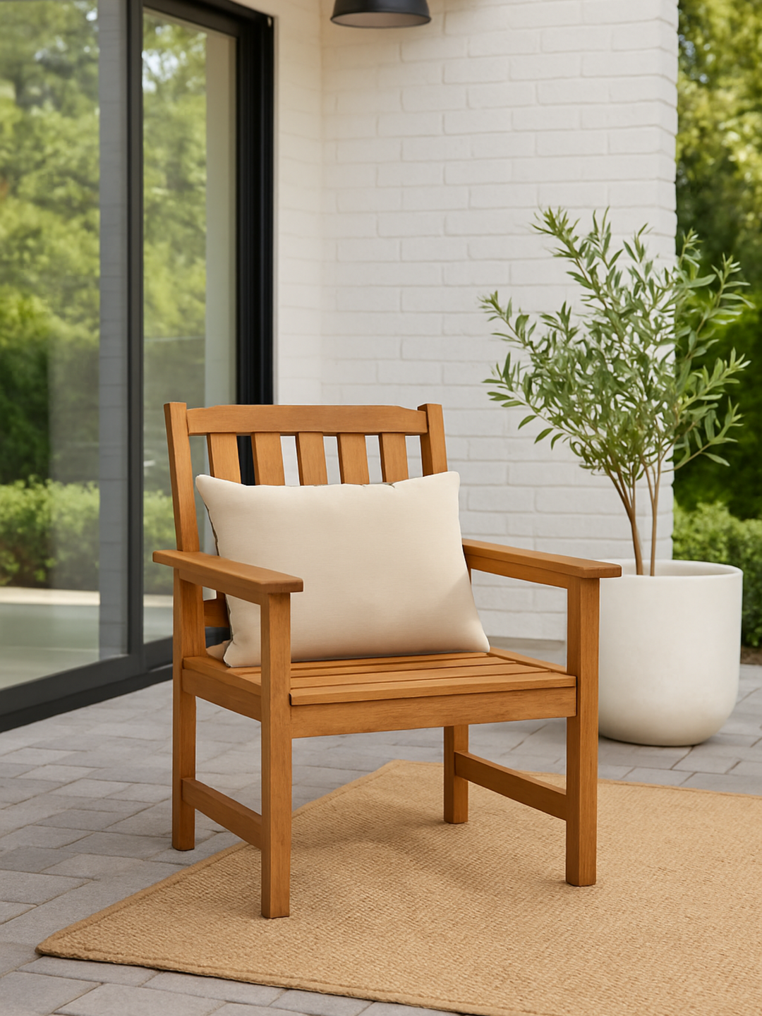 Anya Natural Wooden Outdoor Armchair