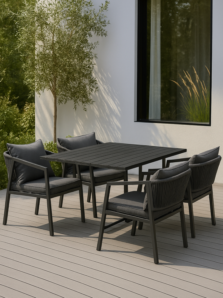 Ellie Black 4 Seater Outdoor Dining Set
