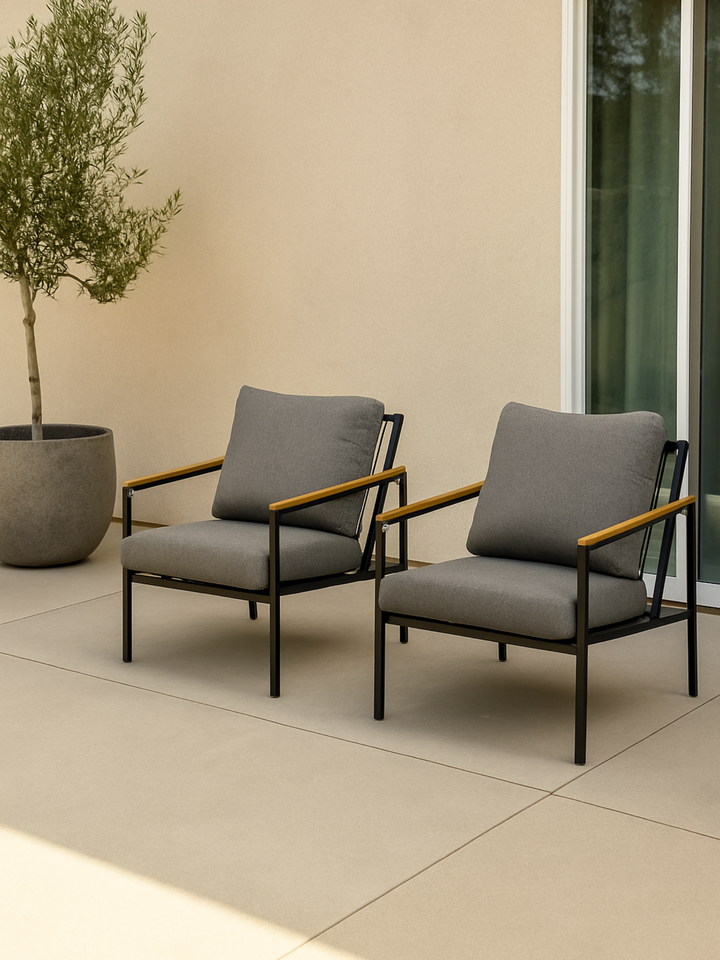 Avalon Grey Outdoor Armchair 2pcs