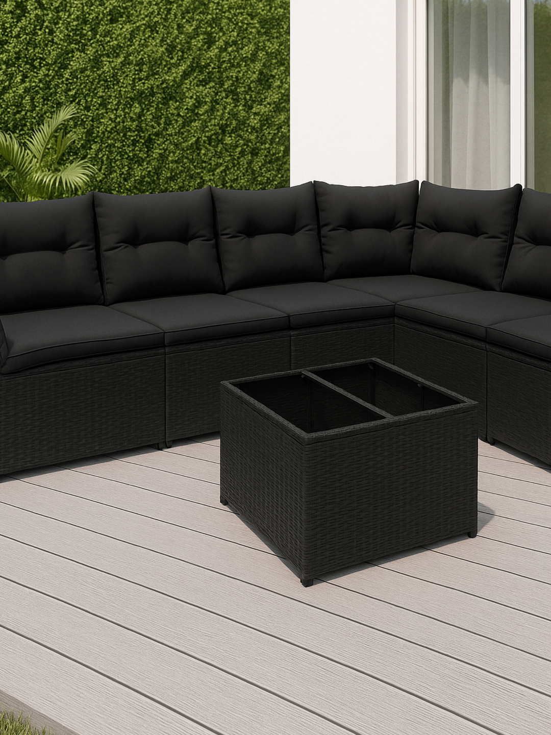 Benny Black Premium Rattan Outdoor Lounge Set