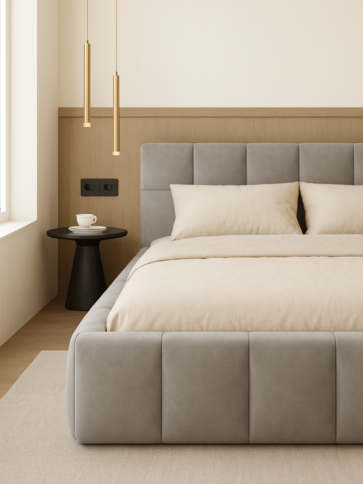 Winnie Grey Velvet Bed Frame