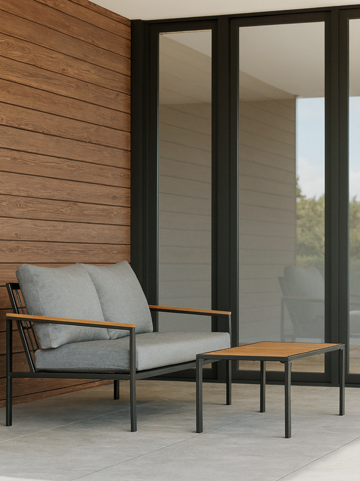 Avalon Grey 2 Seater Outdoor Lounge Set