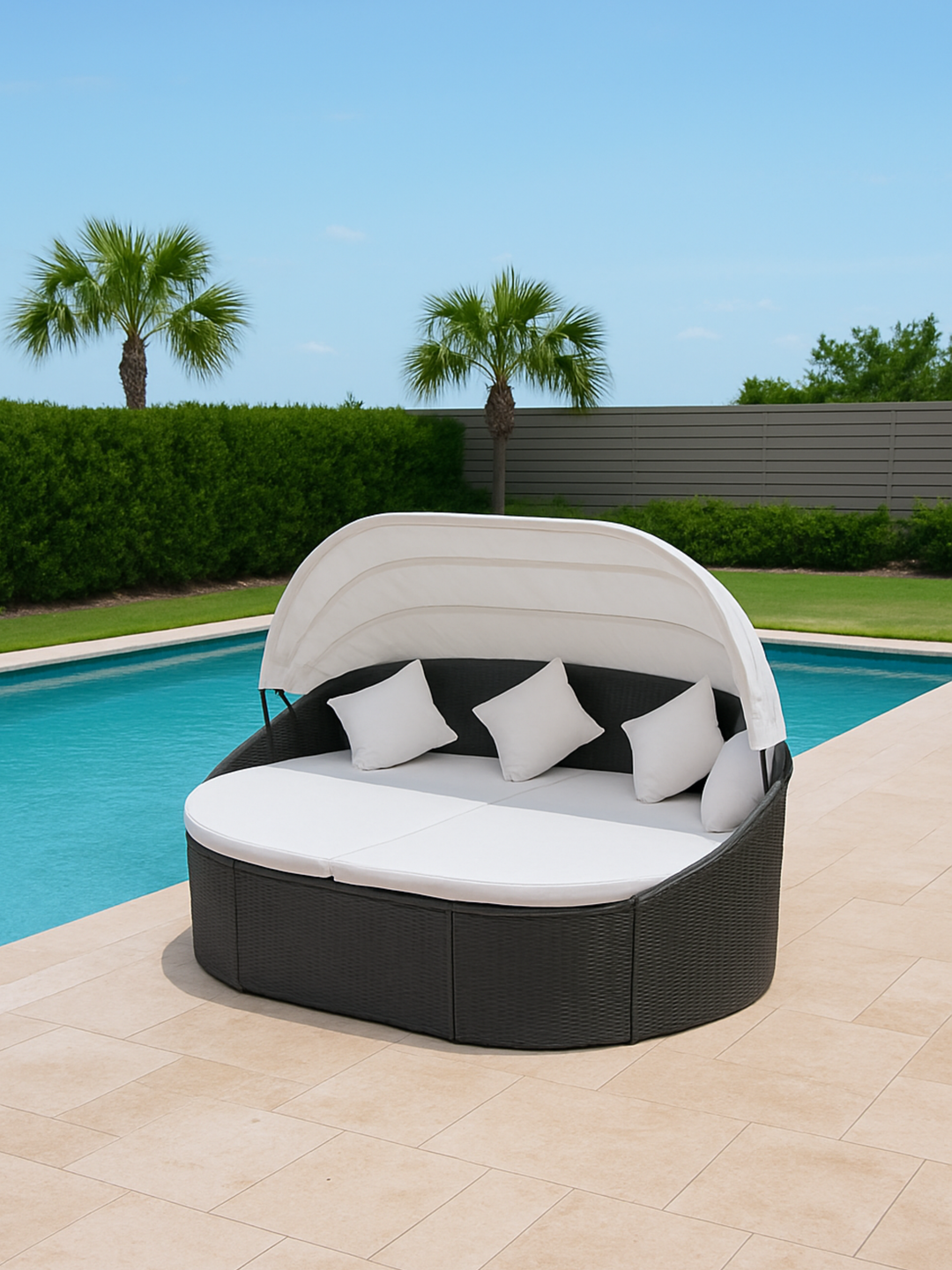 Bondi Rattan Black Outdoor Day Bed