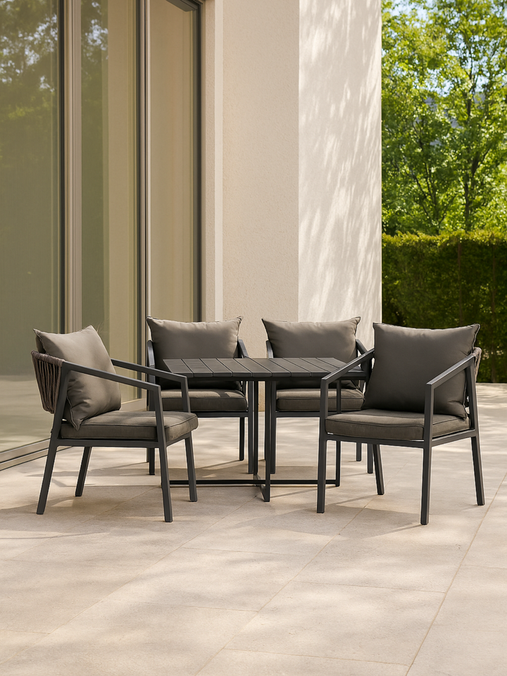Ronnie Black 4 Seater Outdoor Dining Set