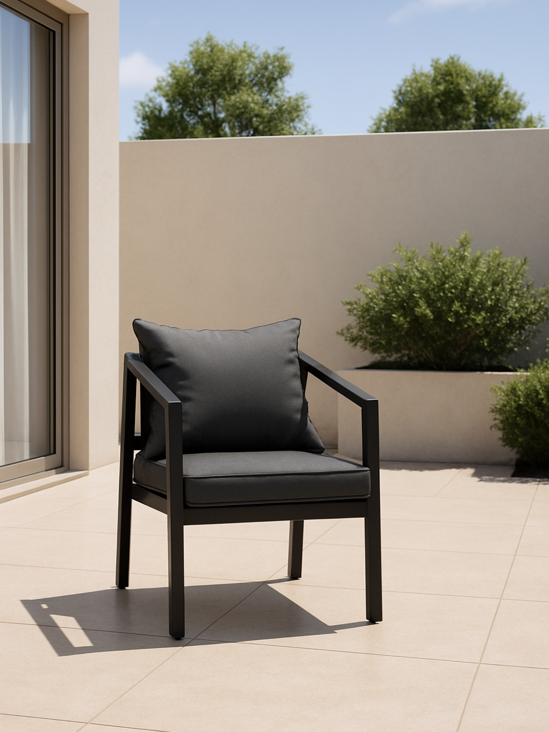 Jack Grey Steel Outdoor Armchairs 2pcs