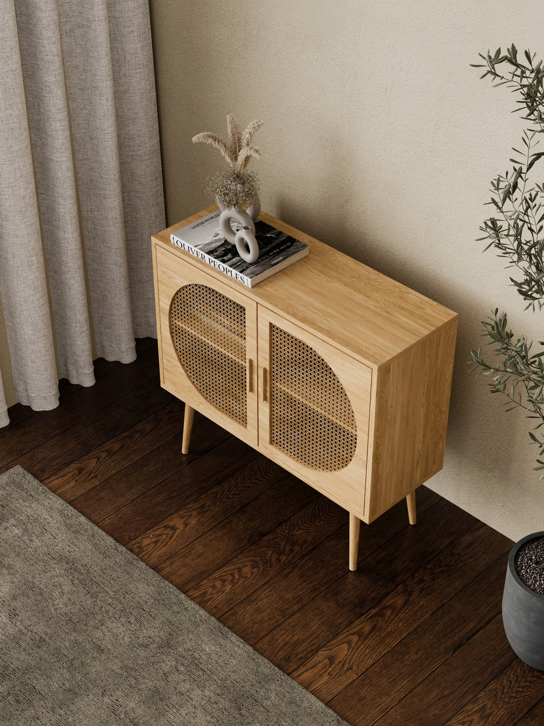 Roman Natural Rattan Sideboard Cabinet
