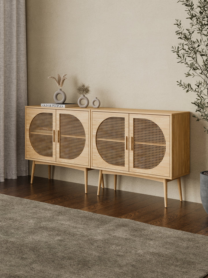 Roman Natural Rattan Sideboard Cabinet