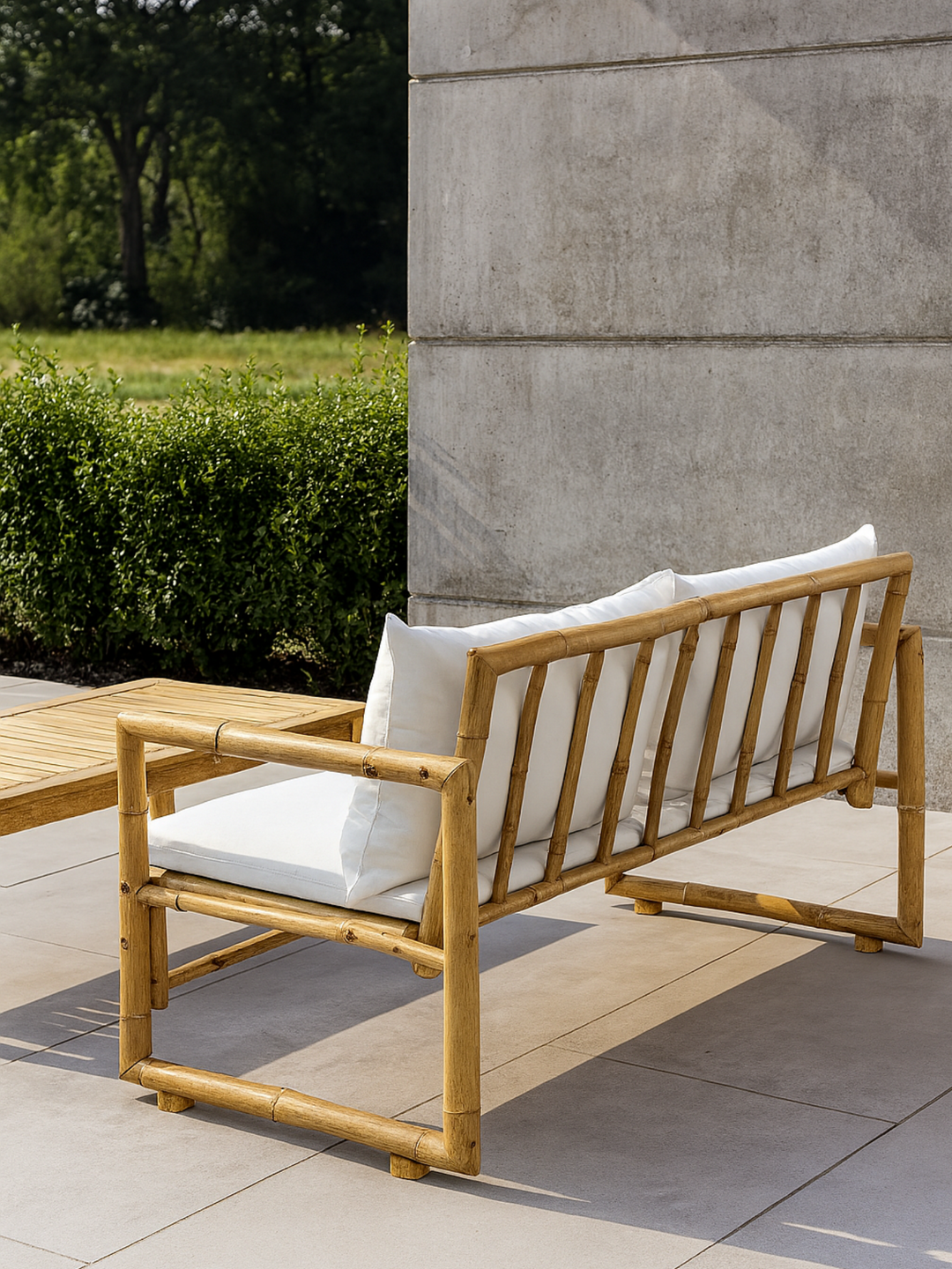 Ollie Bamboo 2 Seater Outdoor Garden Bench Seat