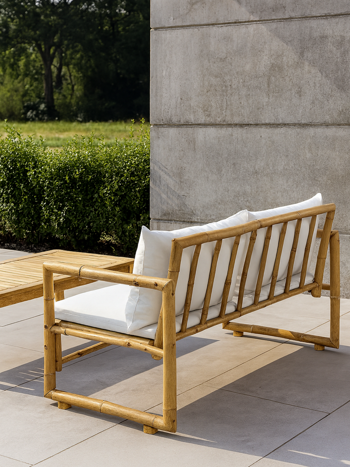 Ollie Bamboo 2 Seater Outdoor Garden Bench Seat