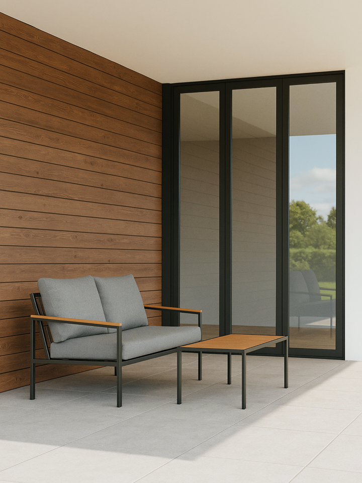 Avalon Grey 2 Seater Outdoor Lounge Set
