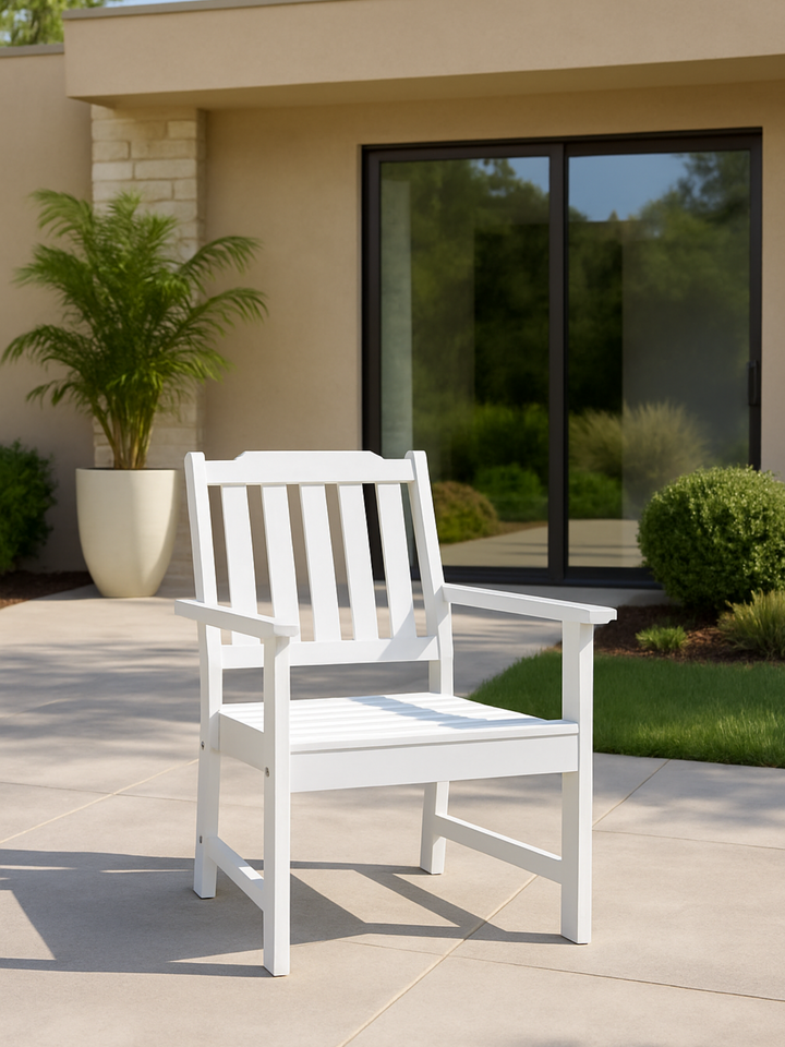 Anya White Wooden Outdoor Armchair