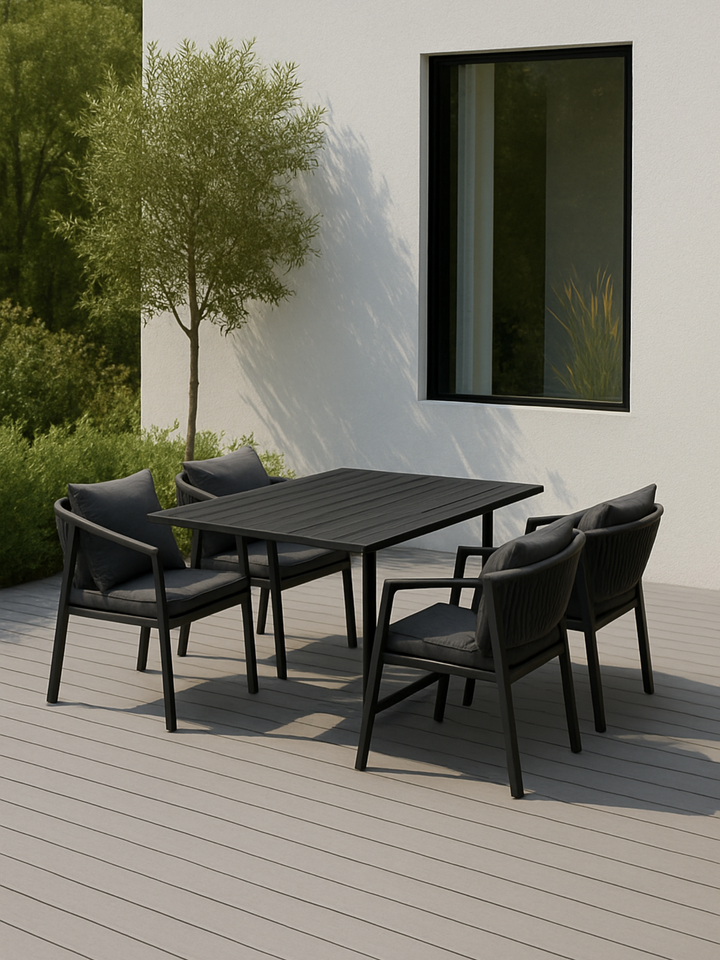 Ellie Black 4 Seater Outdoor Dining Set