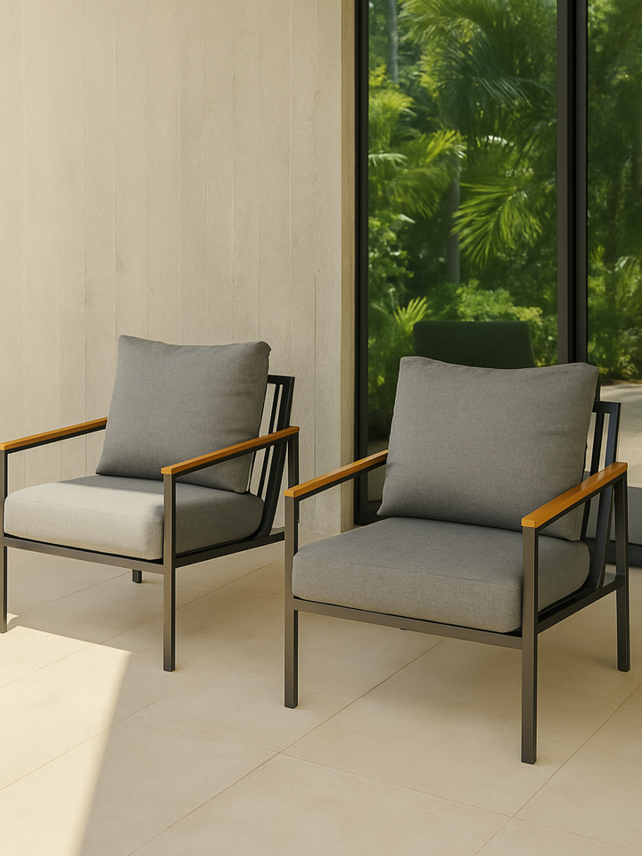 Avalon Grey Outdoor Armchair 2pcs
