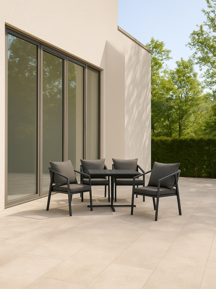 Ronnie Black 4 Seater Outdoor Dining Set