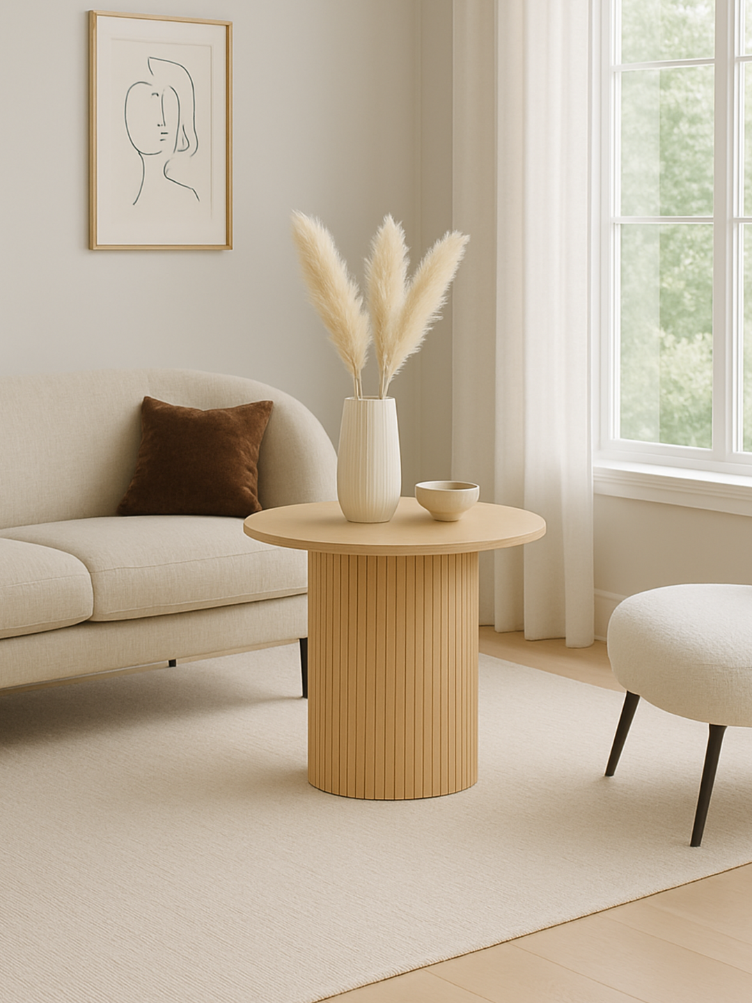 Ella Natural Round Side Table