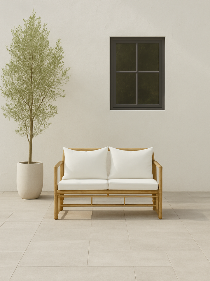 Ollie Bamboo 2 Seater Outdoor Garden Bench Seat