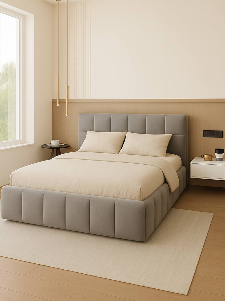 Winnie Grey Velvet Bed Frame