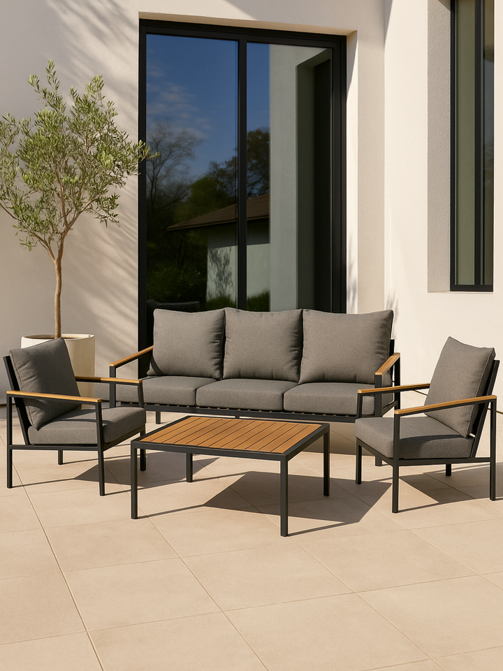 Avalon Grey 5 Seater Outdoor Lounge Set