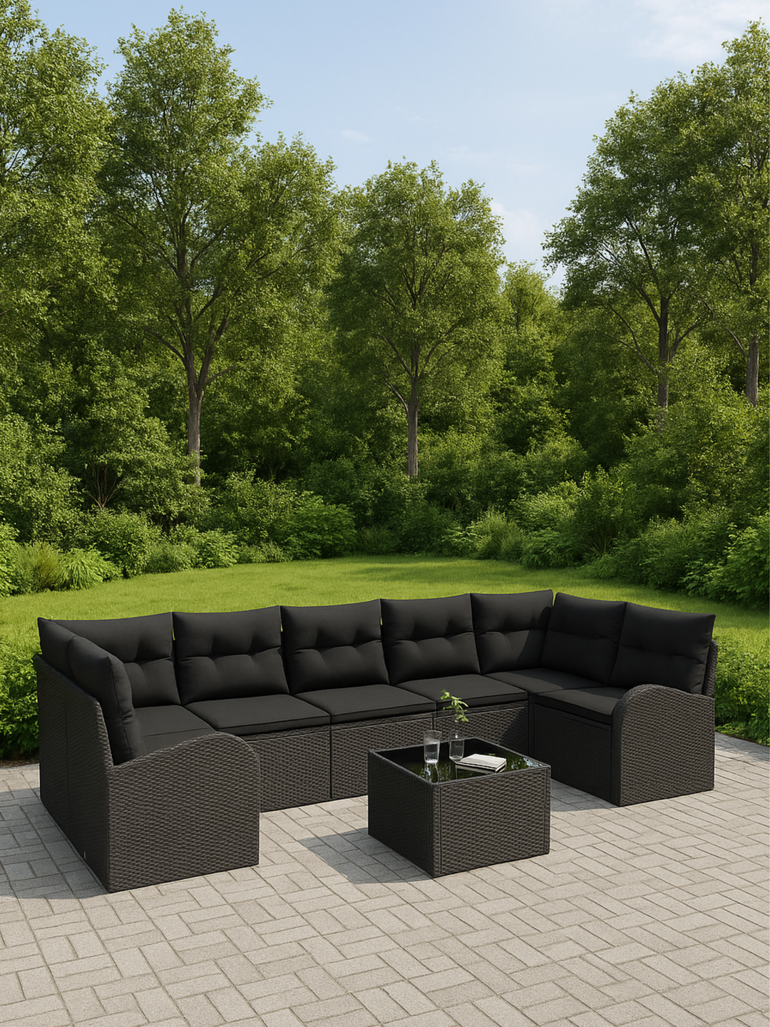Benny Black Premium Rattan Outdoor Lounge Set