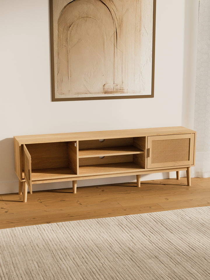 Alfie Natural Rattan Entertainment Unit 160cm