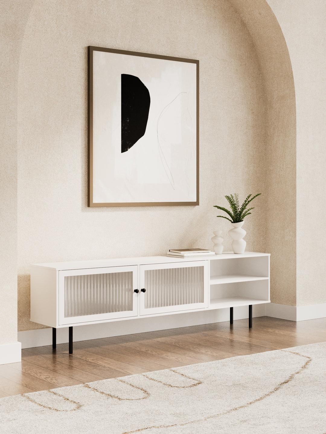 Bartlett Retro White Entertainment Unit 160cm