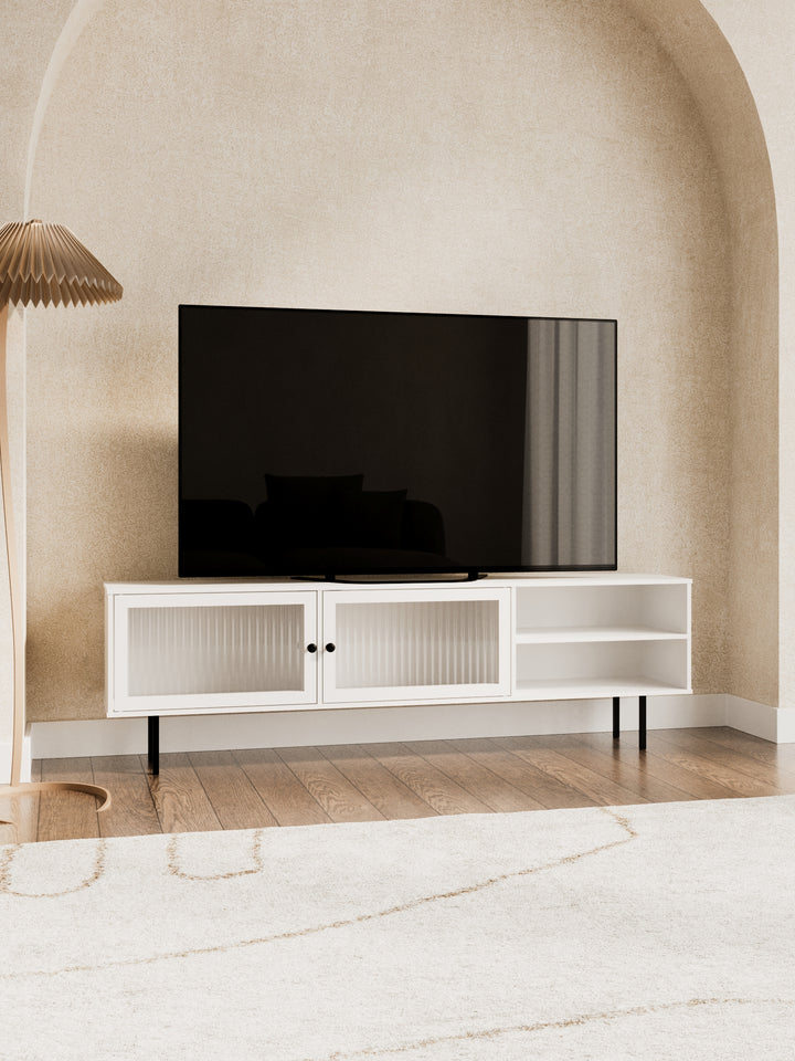 Bartlett Retro White Entertainment Unit 160cm