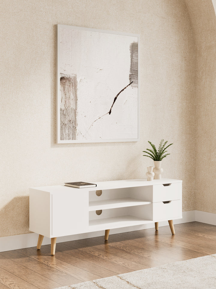 Harlow White Wooden Entertainment Unit 120cm