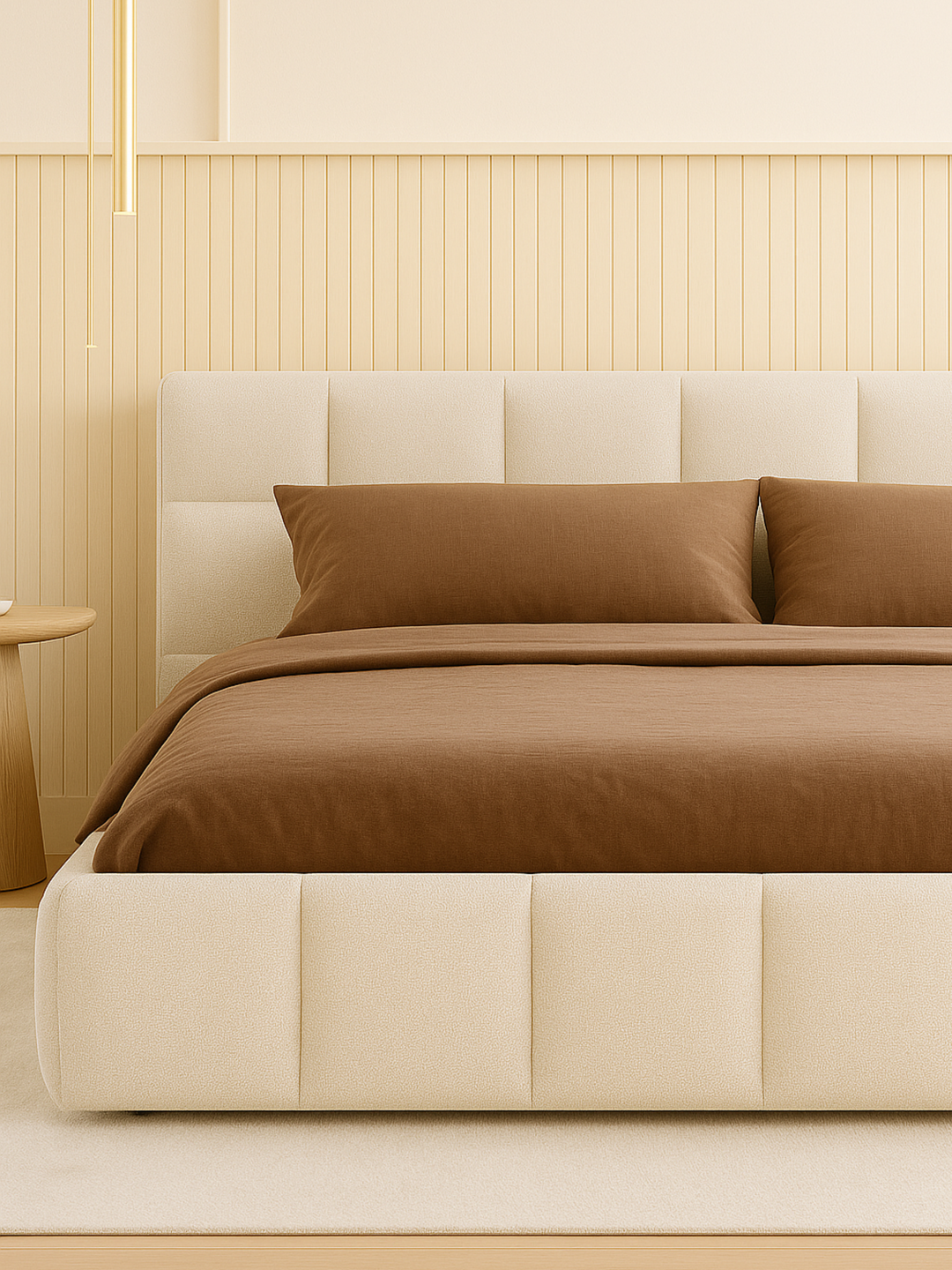 Marshmallow White Cloud Boucle Bed Frame