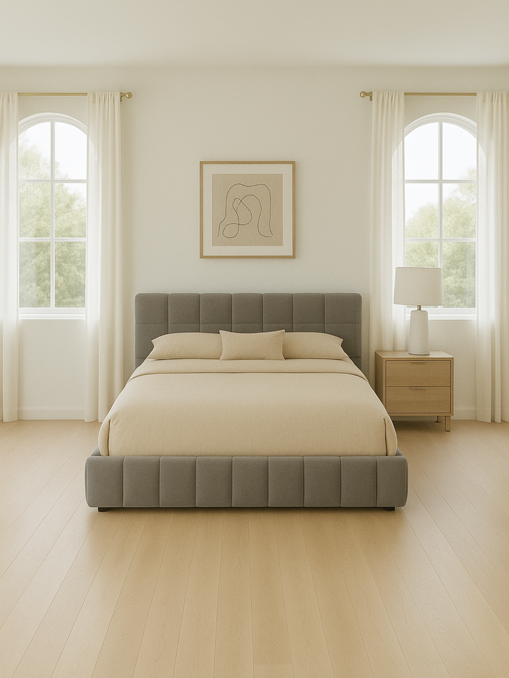 Winnie Grey Velvet Bed Frame