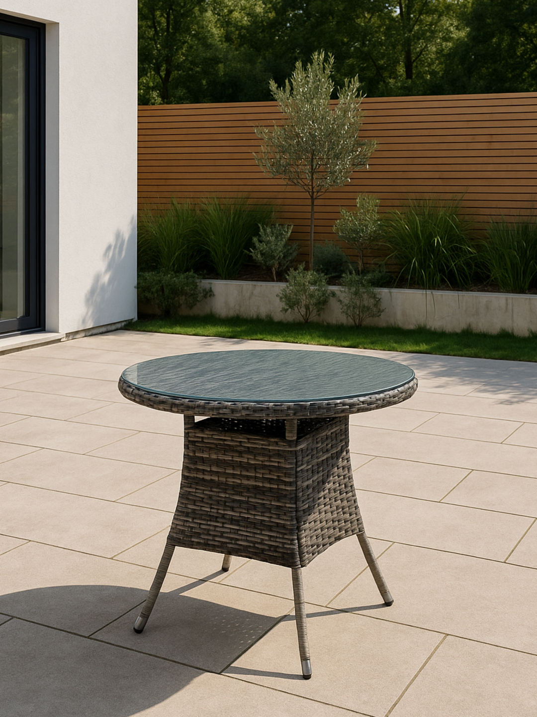 Theo Grey Round Outdoor 90cm Table