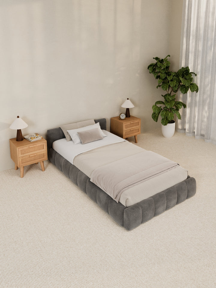 Winnie Grey Velvet Bed Frame