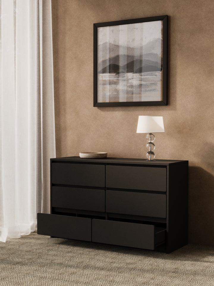 Georgie Black 6-Drawer Dresser