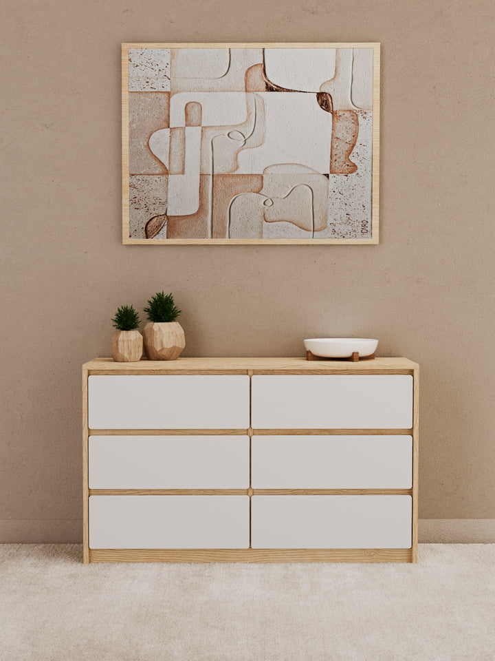 Georgie Natural & White 6-Drawer Dresser
