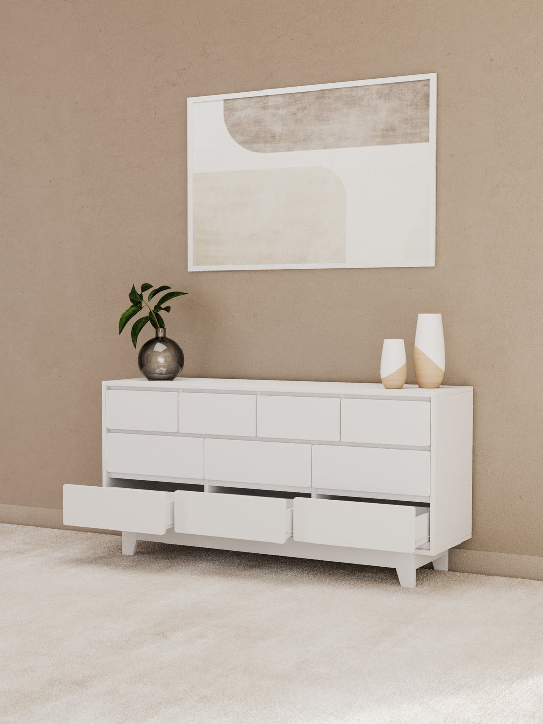 Georgie White Lowboy 10-Drawer Dresser