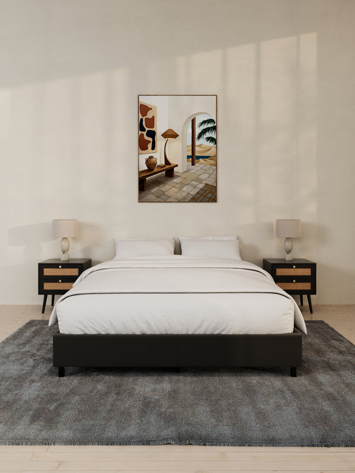 Lewis Charcoal Fabric Bed Base