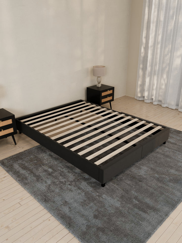 Lewis Charcoal Fabric Bed Base