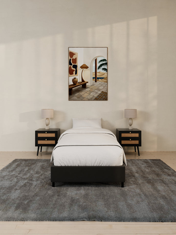 Lewis Charcoal Fabric Bed Base