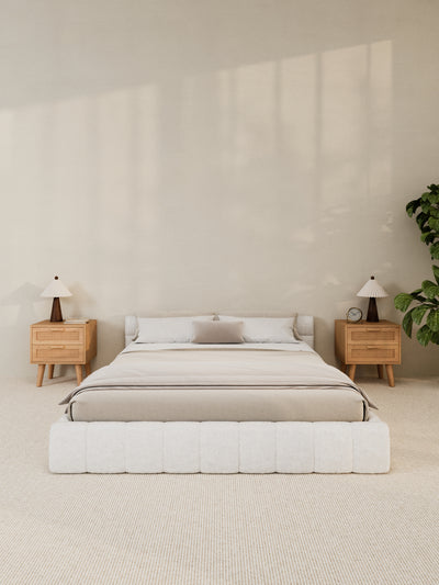 Marshmallow White Cloud Boucle Bed Frame