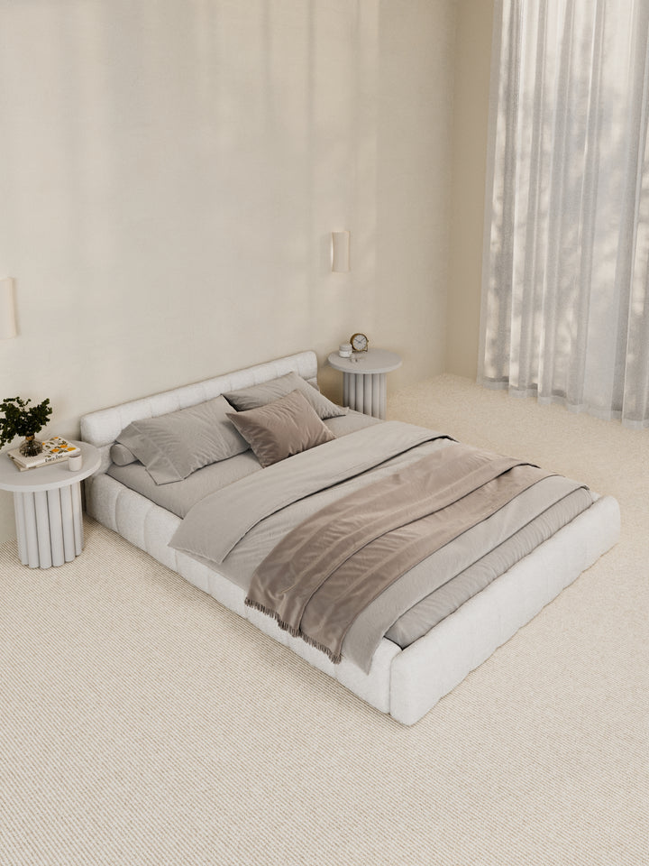 Marshmallow White Cloud Boucle Bed Frame