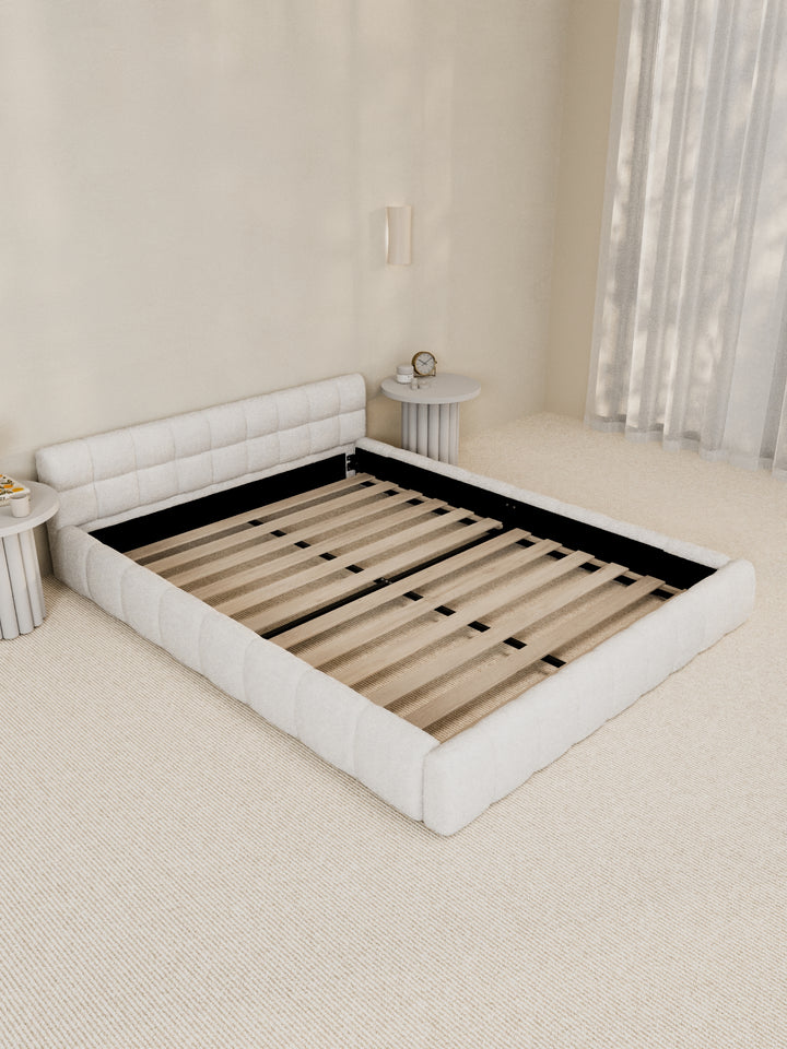 Marshmallow White Cloud Boucle Bed Frame