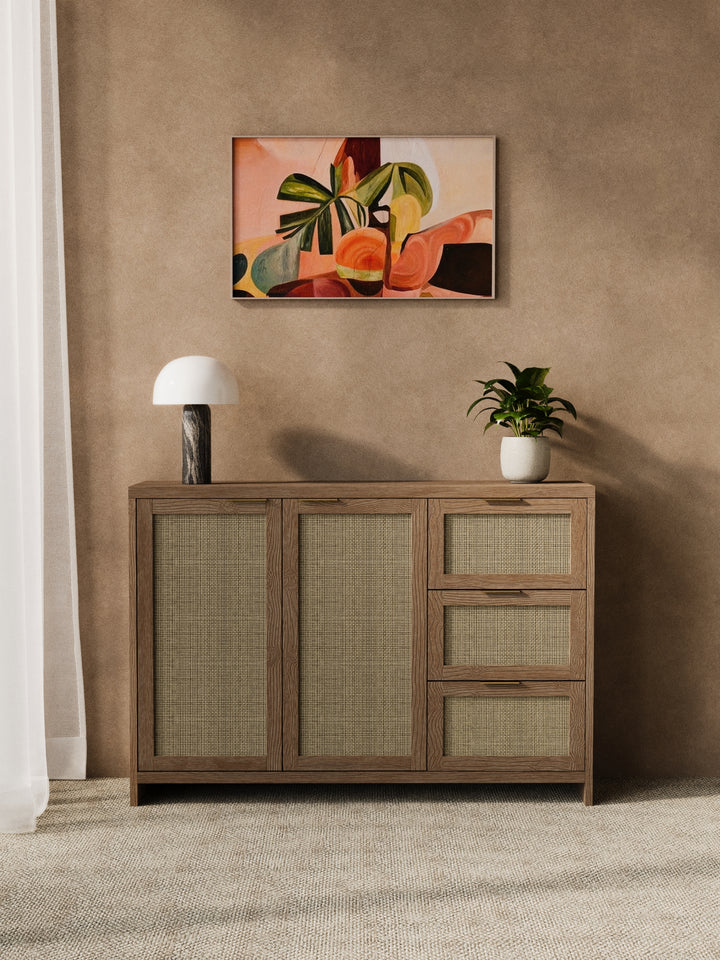 Alana Natural Rattan Sideboard Cabinet
