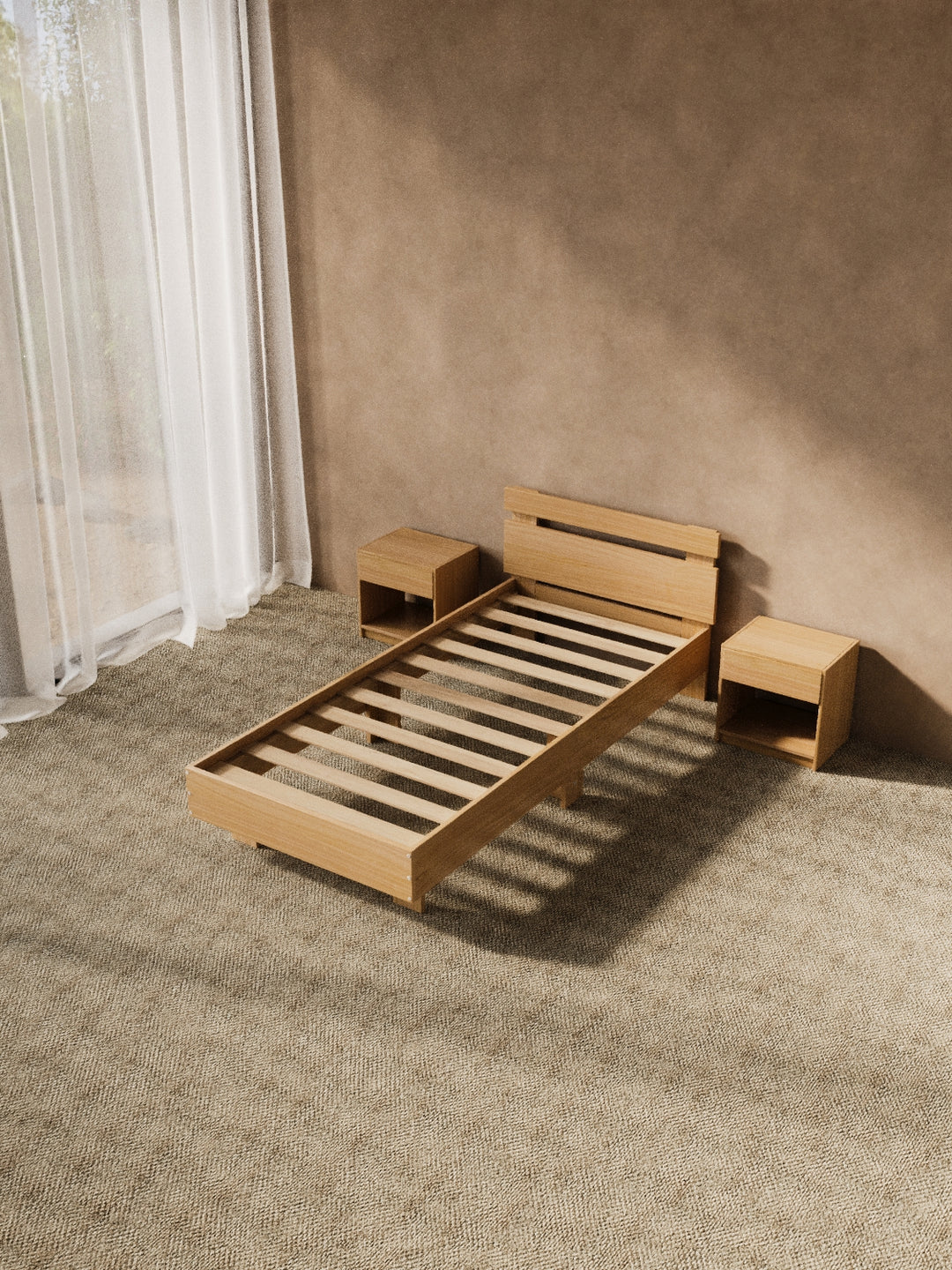 Alex Natural Timber Bed Frame