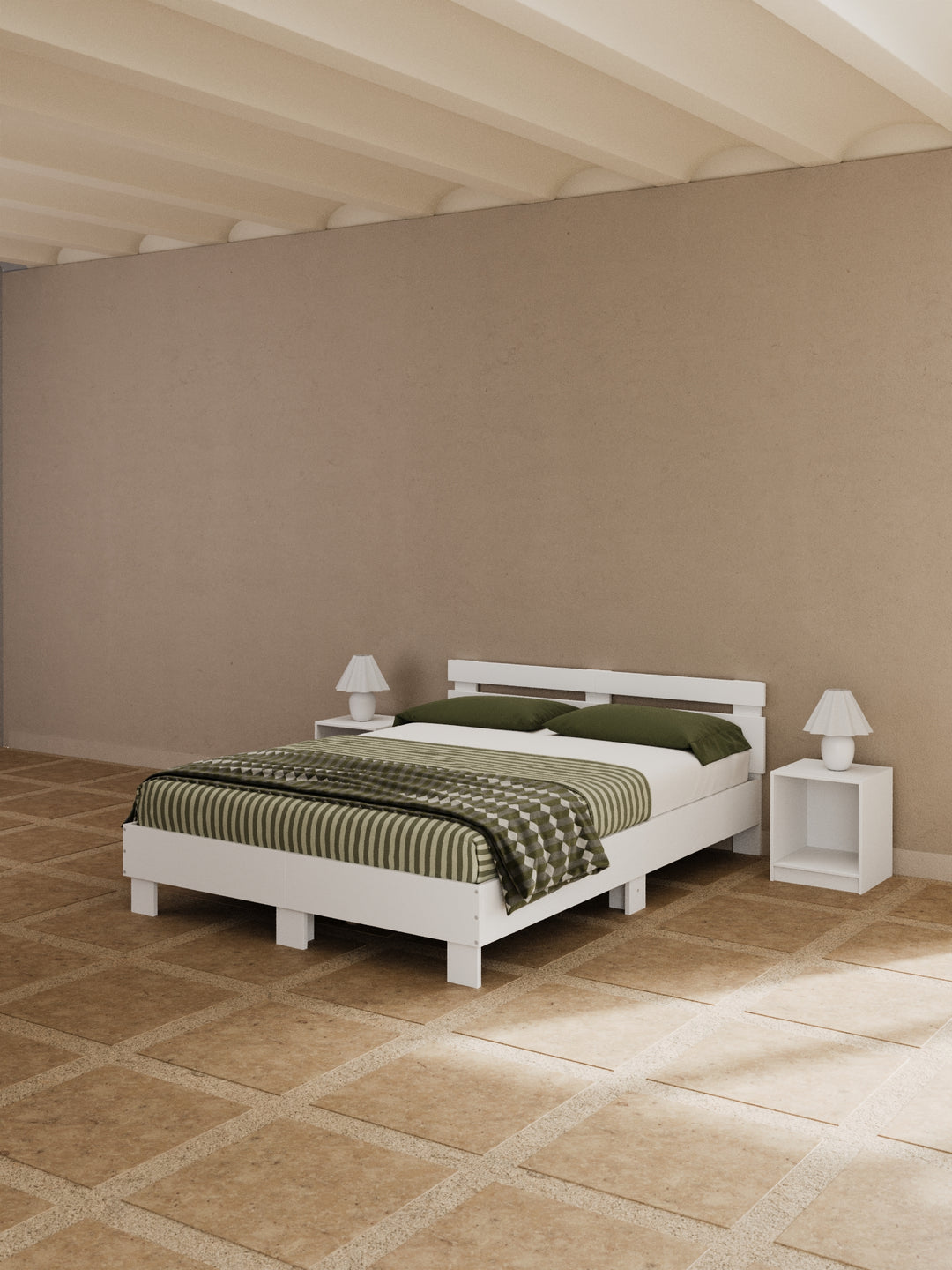 Alex White Timber Bed Frame