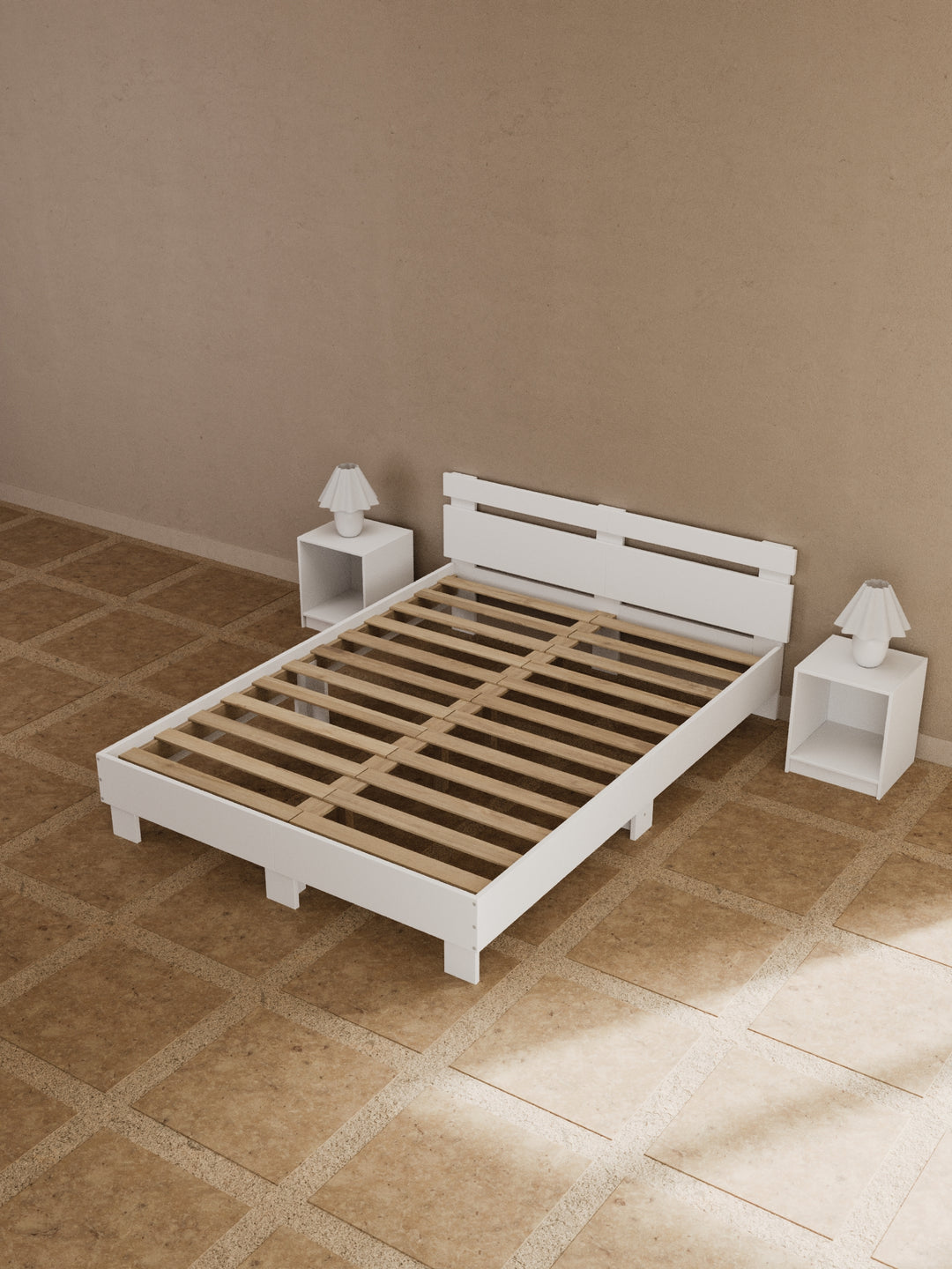 Alex White Timber Bed Frame